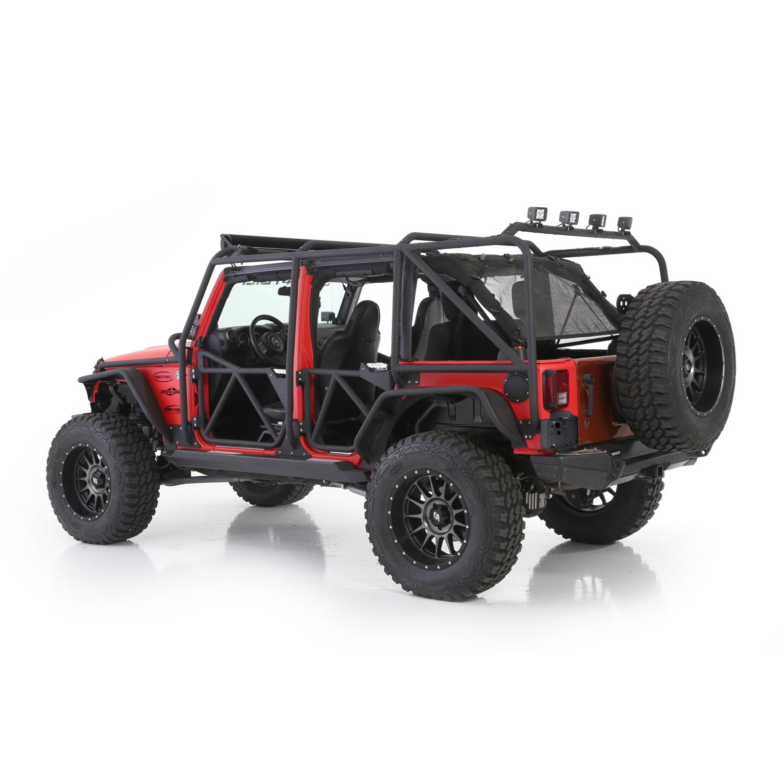 XRC Exoskeleton JK 4 Door 07-18 Jeep JK Wrangler Unlimited 4 Door Only  Steel Black Powdercoat Smittybilt | Jeeperz Creeperz